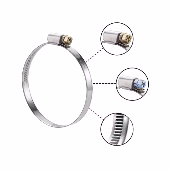 DIN3017 Galvanized or Stainless Steel German Type Hose Clamp with 9mm and 12mm Bandwidth
